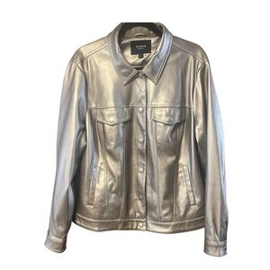 Torrid Faux Leather Fitted Trucker Jacket